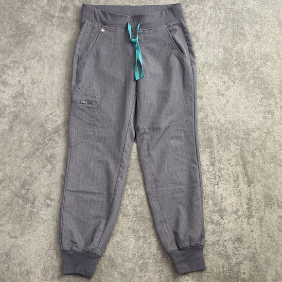 Figs Scrub Pants Womens XS Petite Zamora Jogger Nurse Workwear Graphite Medical - Picture 4 of 16